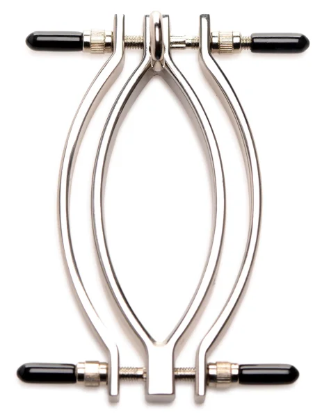 Pussy Tugger Adjustable Pussy Clamp With Leash -  Silver