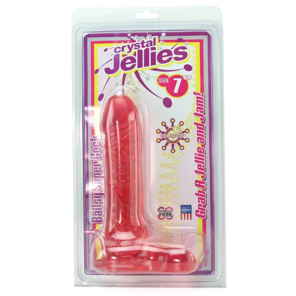 Crystal Jellies 7 Inch Ballsy Supercock - Pink