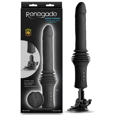 nsnovelties Super Stroker Remote Controlled 14 5 Heated Thrusting Vibrator with Suction Cup Base