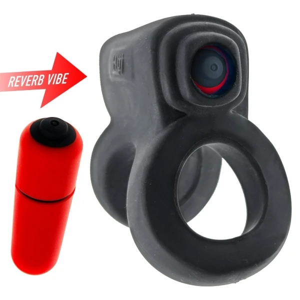 Cock Rings:  Hunkyjunk Revhammer Cock & Shaft Ring With Bullet Vibrator Tar Ice