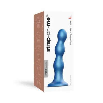 Strap on me Dildo Plug Balls L Metallic Blue