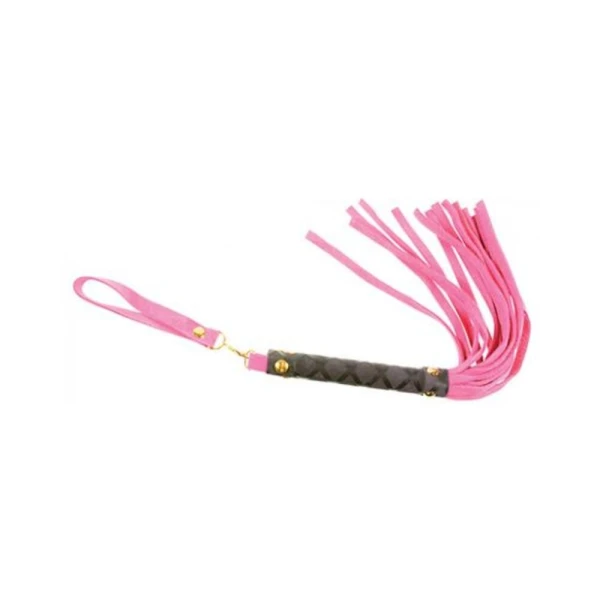 Whips & Paddles: Ple'sur Mini Leather Flogger Pink
