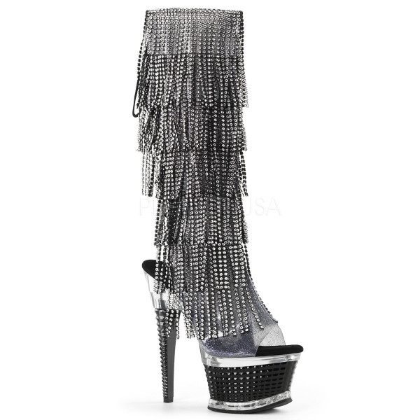 6 1/2 inches Heel, 2 1/2 inches PF Open Toe/Heel Knee High Fringe Boot — image 5 of 8
