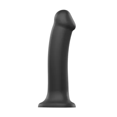 Strap On Me Silicone Dual Density Bendable Dildo Medium Black 7 5 Inch
