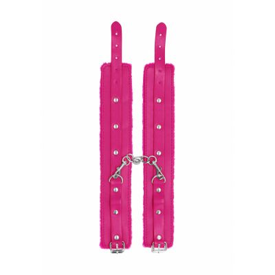 Ouch Plush Leather Ankle Cuffs Pink BDSM Anal Toys