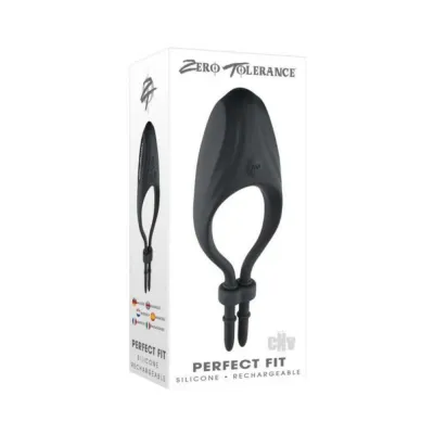 Cock Rings Zero Tolerance Perfect Fit Rechargeable Vibrating Silicone Lasso Cockring Black