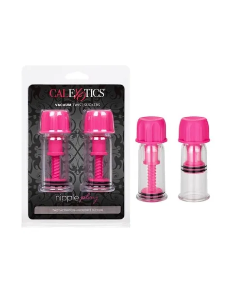Nipple Play - Vacuum Twist Suckers (Pink)