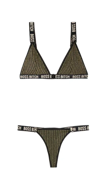 BO$$ Bitch Bralette & Thong Panty Set