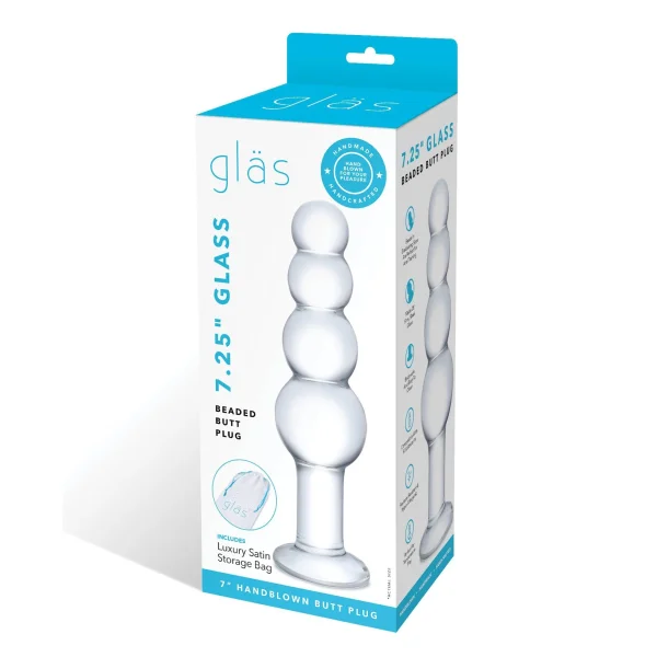 Glas 7.25" Glass Beaded Butt Plug