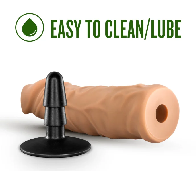 Lock on - Argonite - 8 Inch Dildo With Suction Cup Adapter - Mocha
