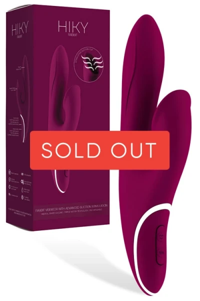 HIKY 9" Silicone Rabbit Vibrator with Clitoral Suction