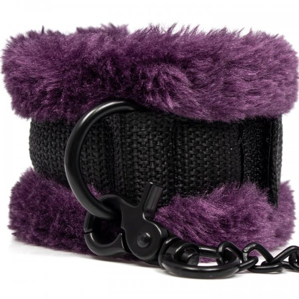 Bondara Soft Touch Purple Furry Wrist Cuffs — image 4 of 4