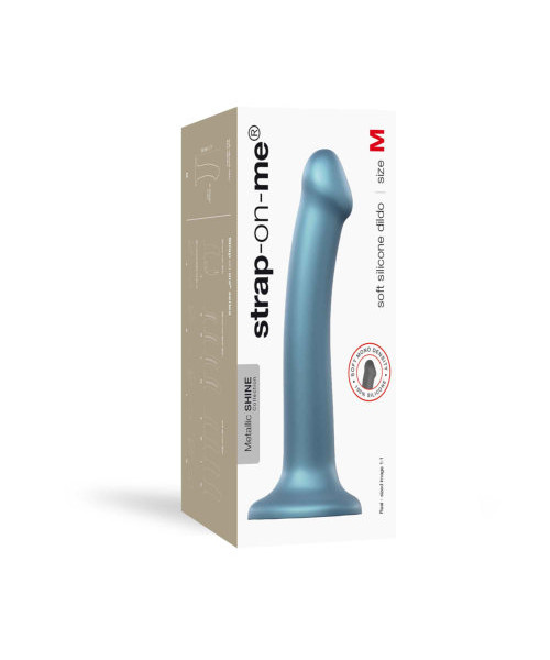 Strap-on-Me Duck Egg Blue Metallic Shine Mono Density Dildo Medium