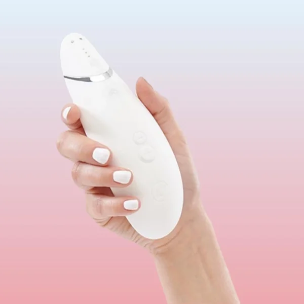 Womanizer Premium White/Chrome Air Suction Clit Stimulator