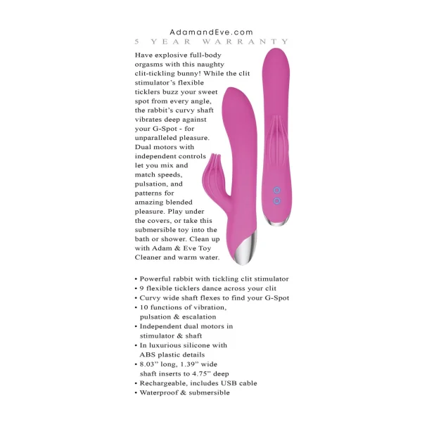 Adam & Eve Eve's Clit Tickling Rabbit - Pink — image 5 of 11