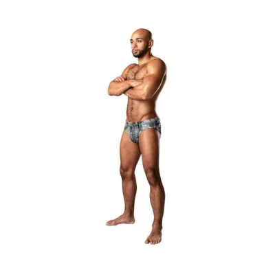 Men s Clothing Male Power Dirty Denim Bikini Denim Print L