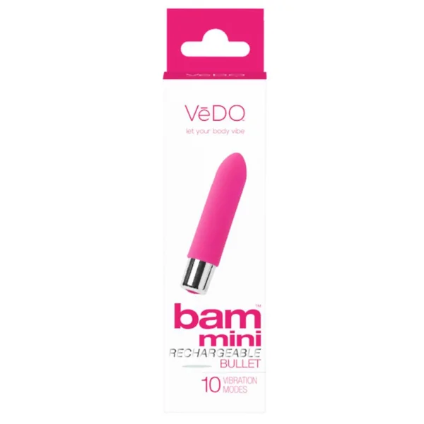 VeDO Bam Rechargeable Bullet Vibrator - 'Hot in Bed Pink'
