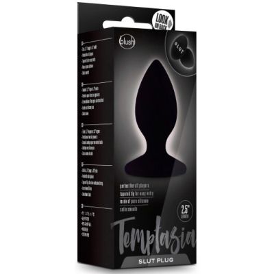 Temptasia Slut Plug Black 6 4 cm 2 5 Silicone Butt Plug