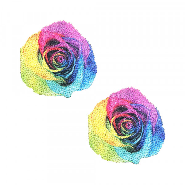 Neva Nude Pasties Rainbow Pride Rose Glitter Velvet