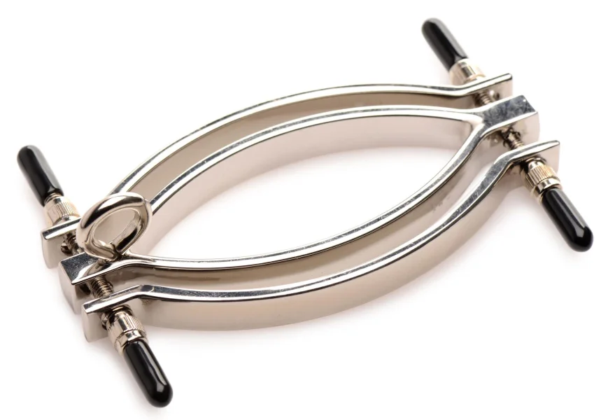 Pussy Tugger Adjustable Pussy Clamp With Leash -  Silver