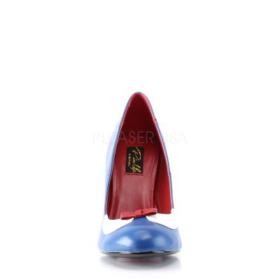 SMITTEN 05 4 Heel Two Tone Pump W Peter Pan Collar Mini Bow