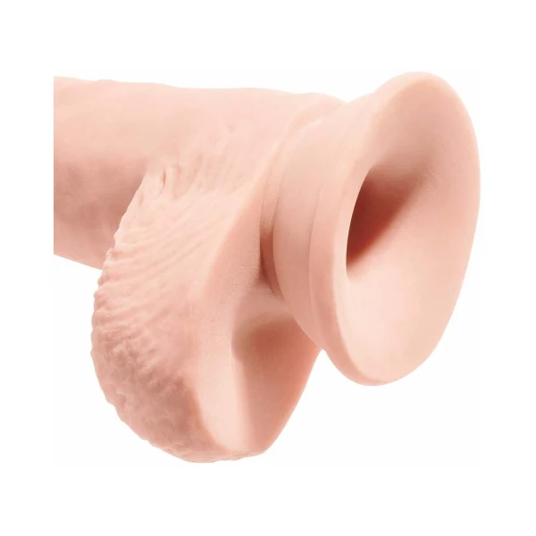 King Cock Triple Density 10 inches Fat Dildo with Balls Beige