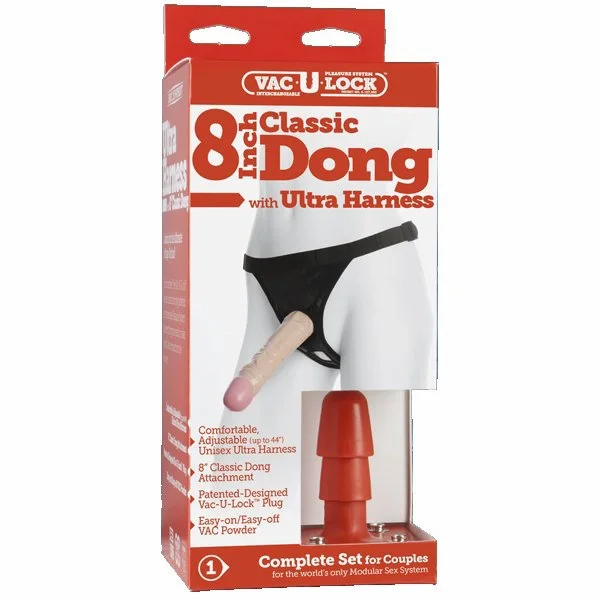 VacULock Ultra Harness 2 And Plug With 8 Inch Dong