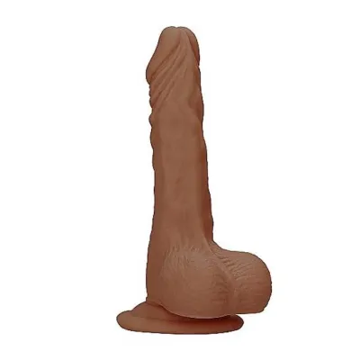 Realistic Dildo With Balls Brown 9 Inch