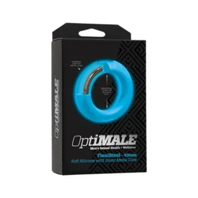 Optimale Flexisteel Silicone Metal Core Cock Ring 43 Mm Blue