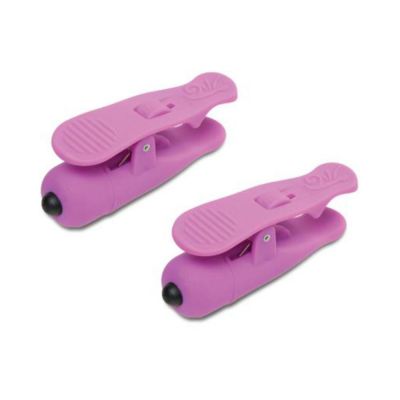 Fetish Fantasy Wireless Vibrating Nipple Clamps Purple