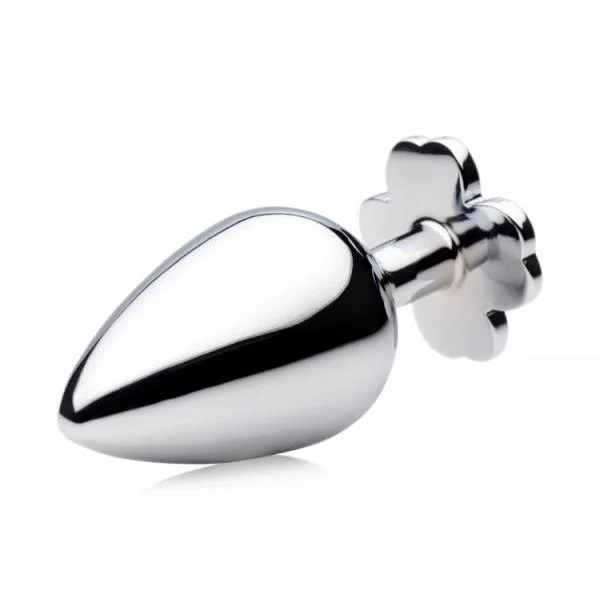 Booty Sparks Lucky Clover Gem Anal Plug Large Silver