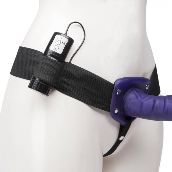 Lovehoney Perfect Partner Unisex Hollow 10 Function Vibrating Strap-On 8 Inch