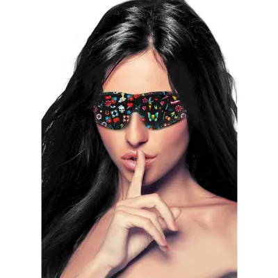 Printed Eye Mask Old School Tattoo Style Black O s