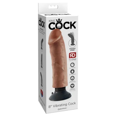 King Cock 8 Vibrating Cock Tan