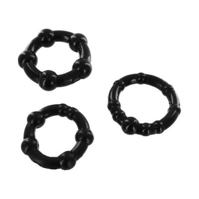 Set Of 3 Cock Rings Black