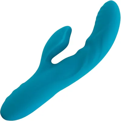 Nubii Kiah 17 3 Function Rabbit Rechargeable Silicone Dual Stim Vibrator By Nu Sensuelle Blue
