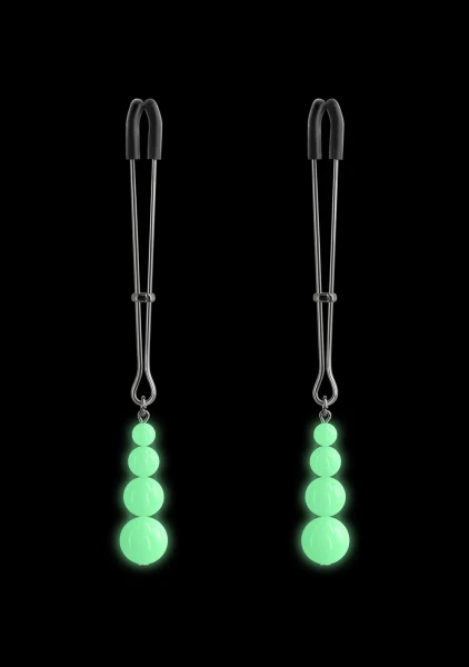 Bound Adjustable G2 Glow In The Dark Nipple Clamps by NS Novelties - Gunmetal