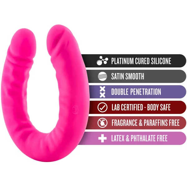 18" Slim Double Sided Dildo in Hot Pink