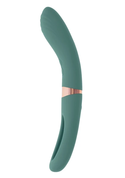 Chick Flick Waterproof Silicone Dual Ended Flickering Tongue G-Spot Vibrator By Evolved Novelties - Green