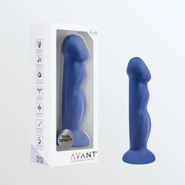 Avant D12 Suko Silicone Suction Cup Dildo by Blush Novelties - Indigo