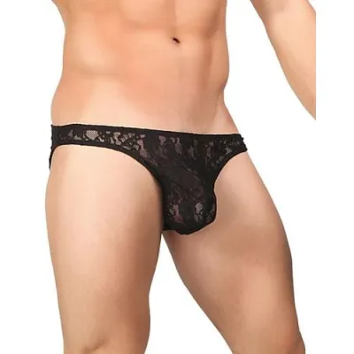 Stretch Lace Wonder Bikini Large Black