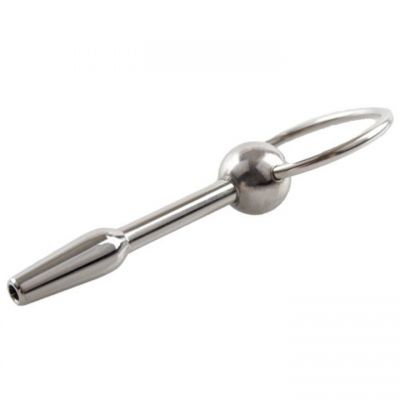 Torment Stainless Steel Stopper Through Hole Penis Plug 7cm