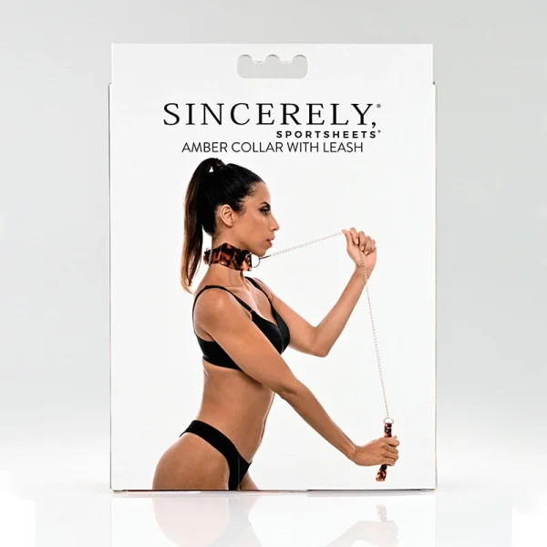 Sincerely Amber Collar & Leash By Sportsheets