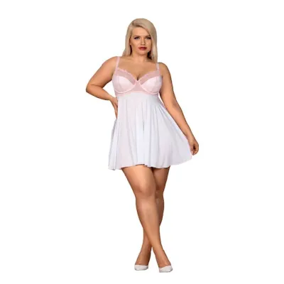 Obsessive Girlly Babydoll And Thong White Xxl