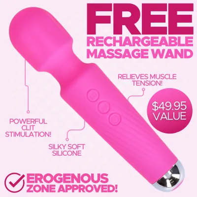 FREE High Power Silicone Wand Vibrator Intense Vibrations Add To Your Bag