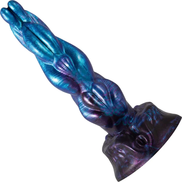 The Diabolus Demon 6.75" Silicone Dildo By Uberrime - Small, Beelzebub Blue