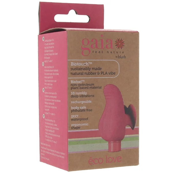 Gaia Eco Love Rechargeable Waterproof Plant Based Clitoral Vibrator By Blush - Coral