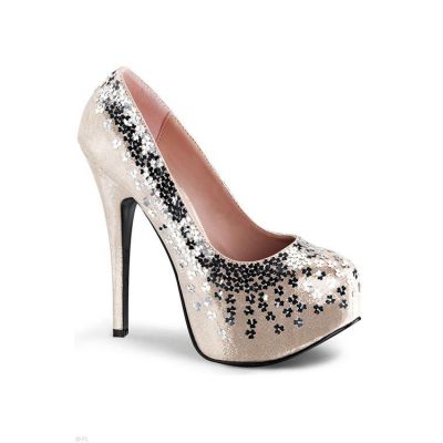 Fabulicious by Pleaser 5 3 4 Blush Sequin Adorned Pump