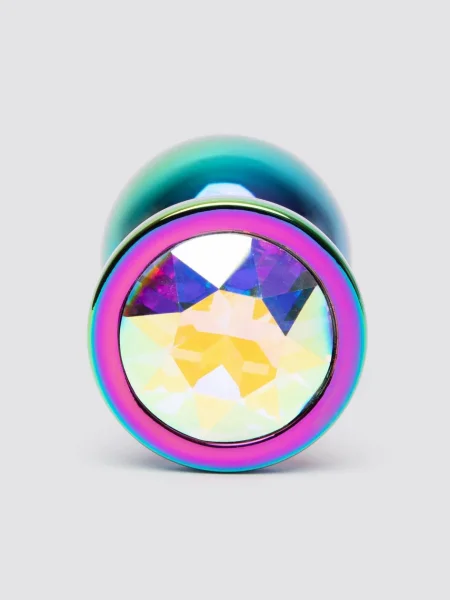 Lovehoney Jeweled Iridescent Metal Medium Butt Plug 3 Inch
