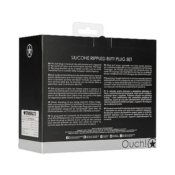 Ouch Rippled Butt Plug Set Black — image 17 of 17